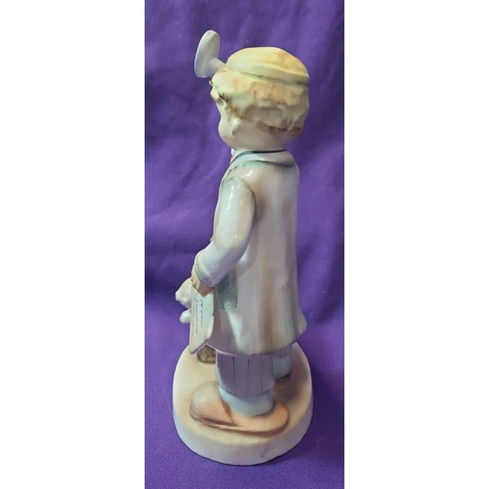 Mid Century Lefton Little Doctor Figurine Boy Dog Medical Theme